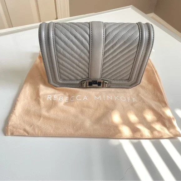 Rebecca Minkoff Leather Embroidered Crossbody Bag in Grey - Picture 9 of 12